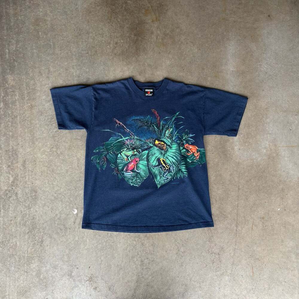 Vintage Rainforests All Over Print Adult T-Shirt Size L Single Stitch USA Made